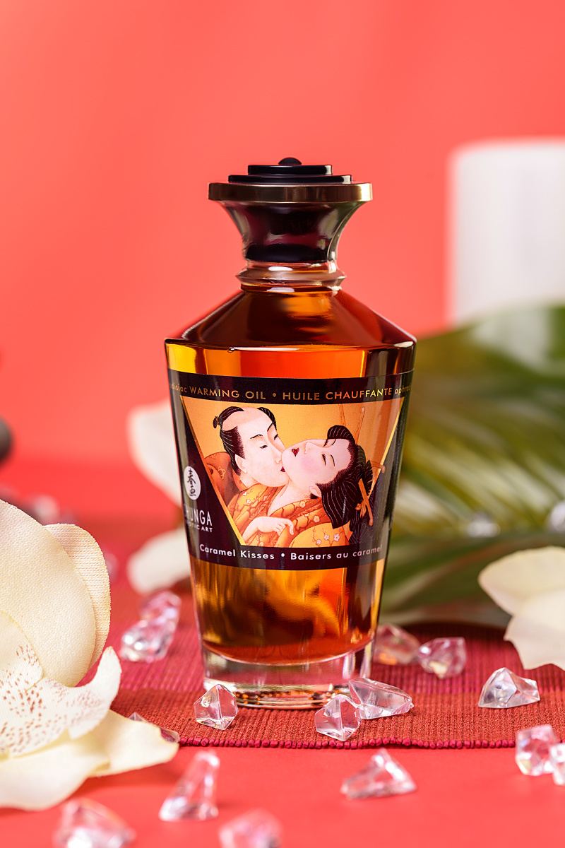 Масло для массажа Shunga Caramel Kisses, разогревающее, карамель, 100 мл в магазине ESEXTOYS