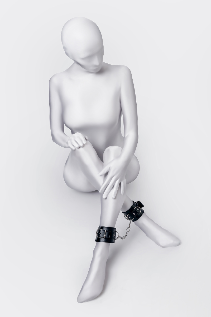 Поножи Anonymo #0153, PU кожа, черные, 26,5 см в магазине ESEXTOYS