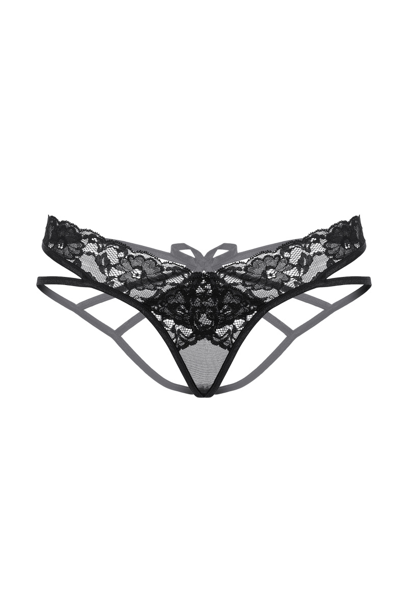 Стринги с двойным доступом SoftLine Collection, черный, S/M в магазине ESEXTOYS