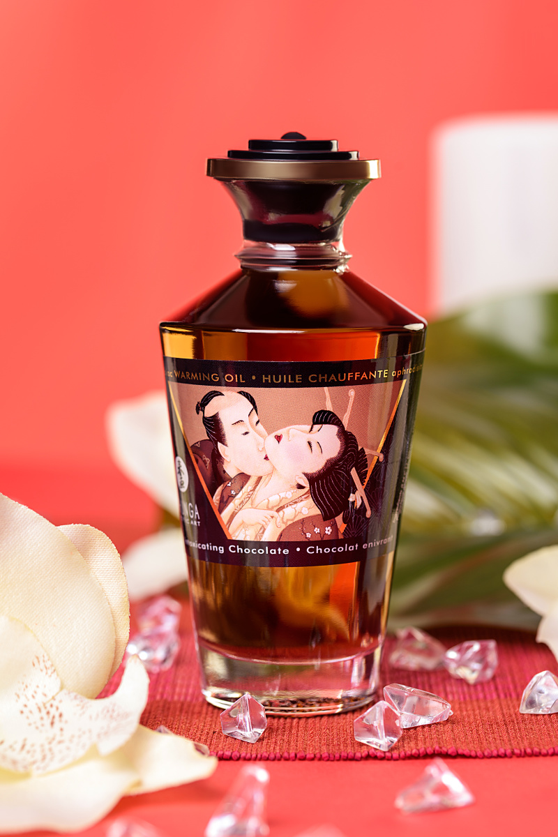 Масло для массажа Shunga Intoxicating Chocolate, разогревающее, шоколад, 100 мл в магазине ESEXTOYS
