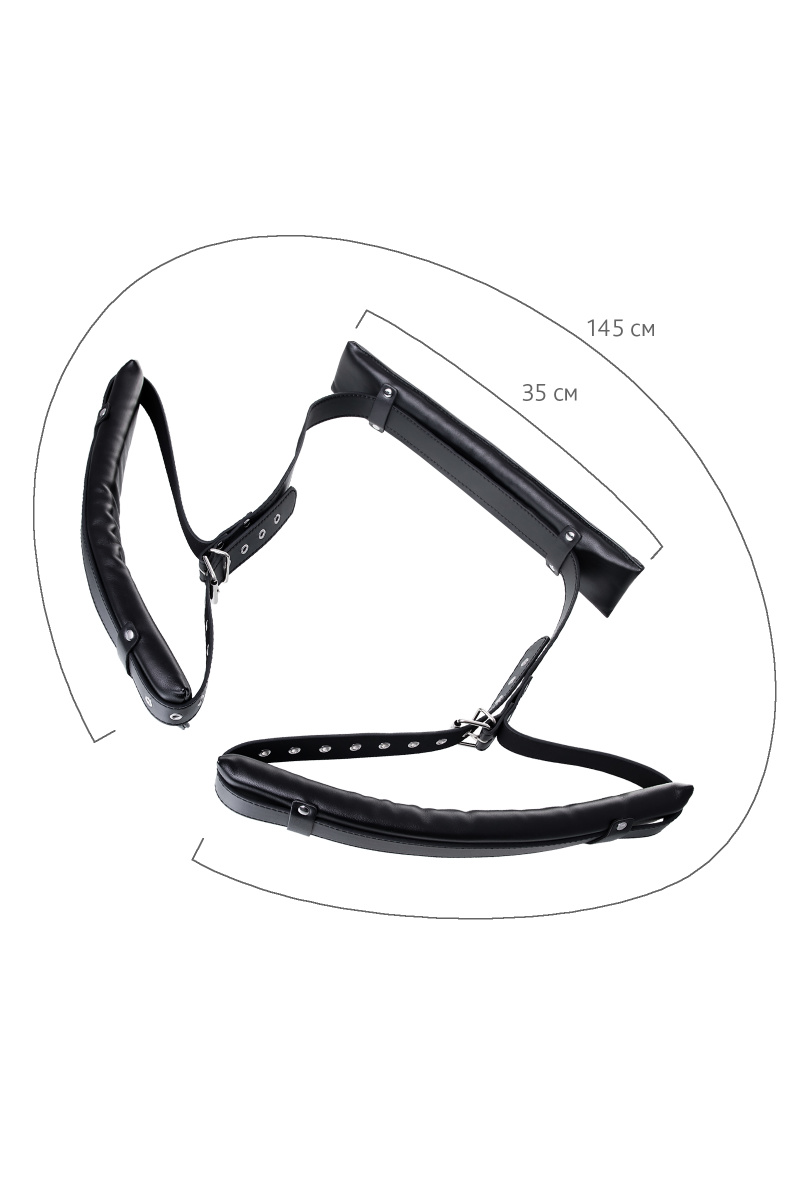 Стропа фиксирующая Anonymo, PU кожа, черная, 145 см в магазине ESEXTOYS