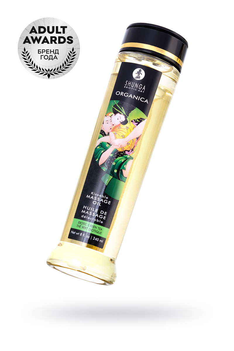 Масло для массажа Shunga Organica Exotic Green Tea, натуральное, расслабляющее, зеленый чай, 240 мл в магазине ESEXTOYS