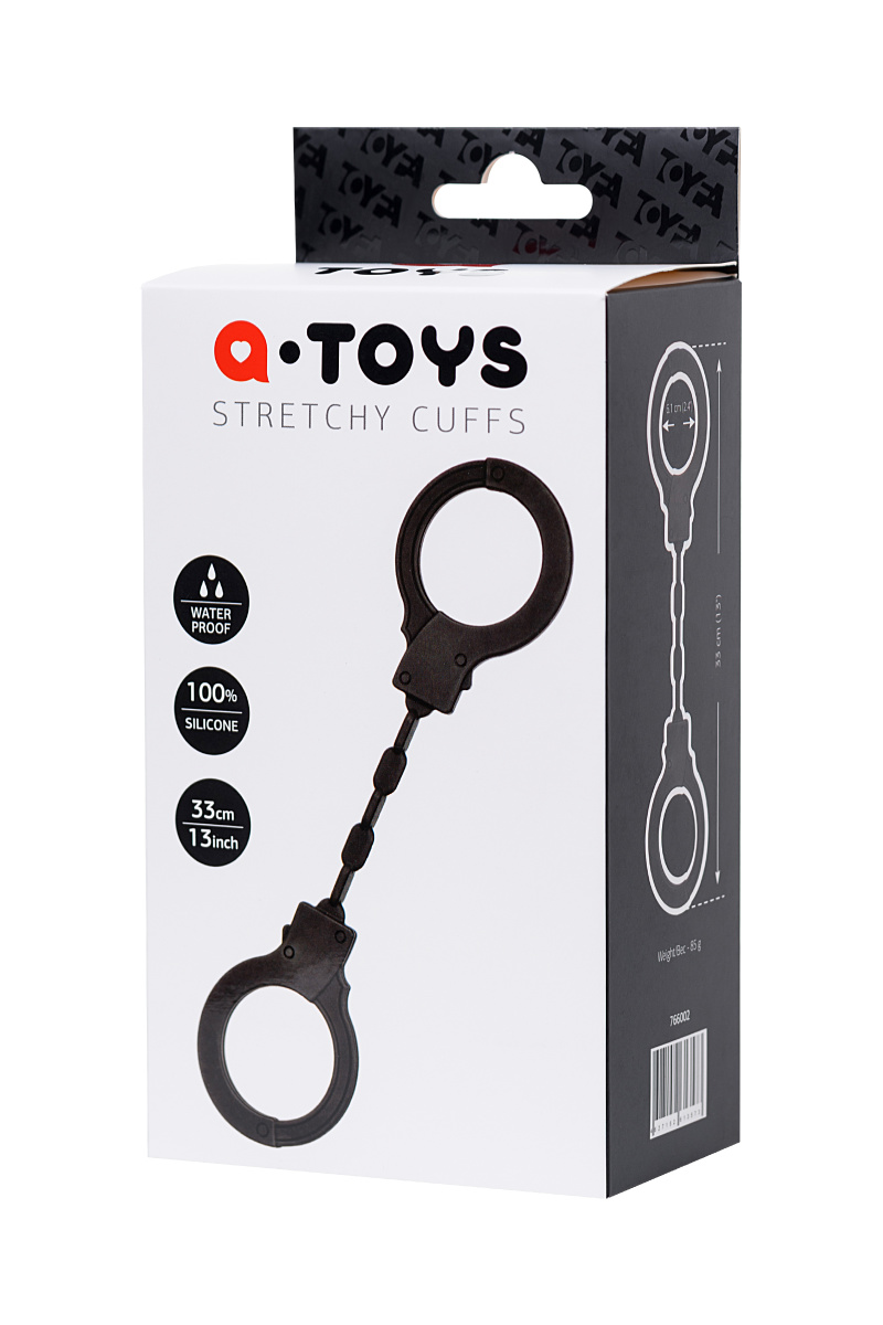 Силиконовые наручники A-Toys by TOYFA, силикон, черные, 33 см в магазине ESEXTOYS