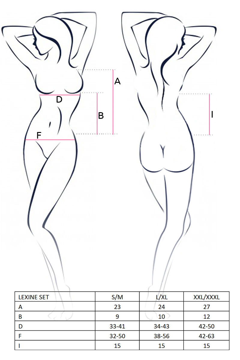 Комплект Passion Erotic Line Lexine (лиф и стринги), черный, L/XL в магазине ESEXTOYS