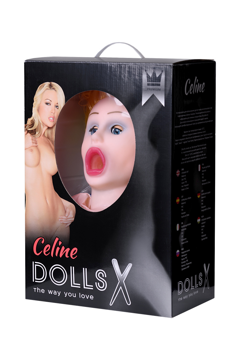 Кукла надувная Dolls-X by TOYFA Celine с реалистичной головой, блондинка, с тремя отверстиями в магазине ESEXTOYS