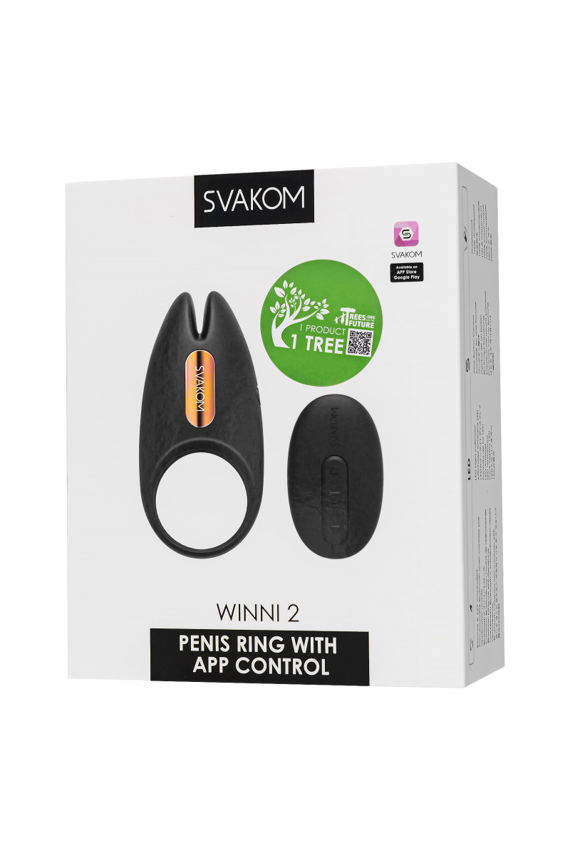 Виброкольцо Svakom Winni 2, силикон, черный, 9,3 см в магазине ESEXTOYS