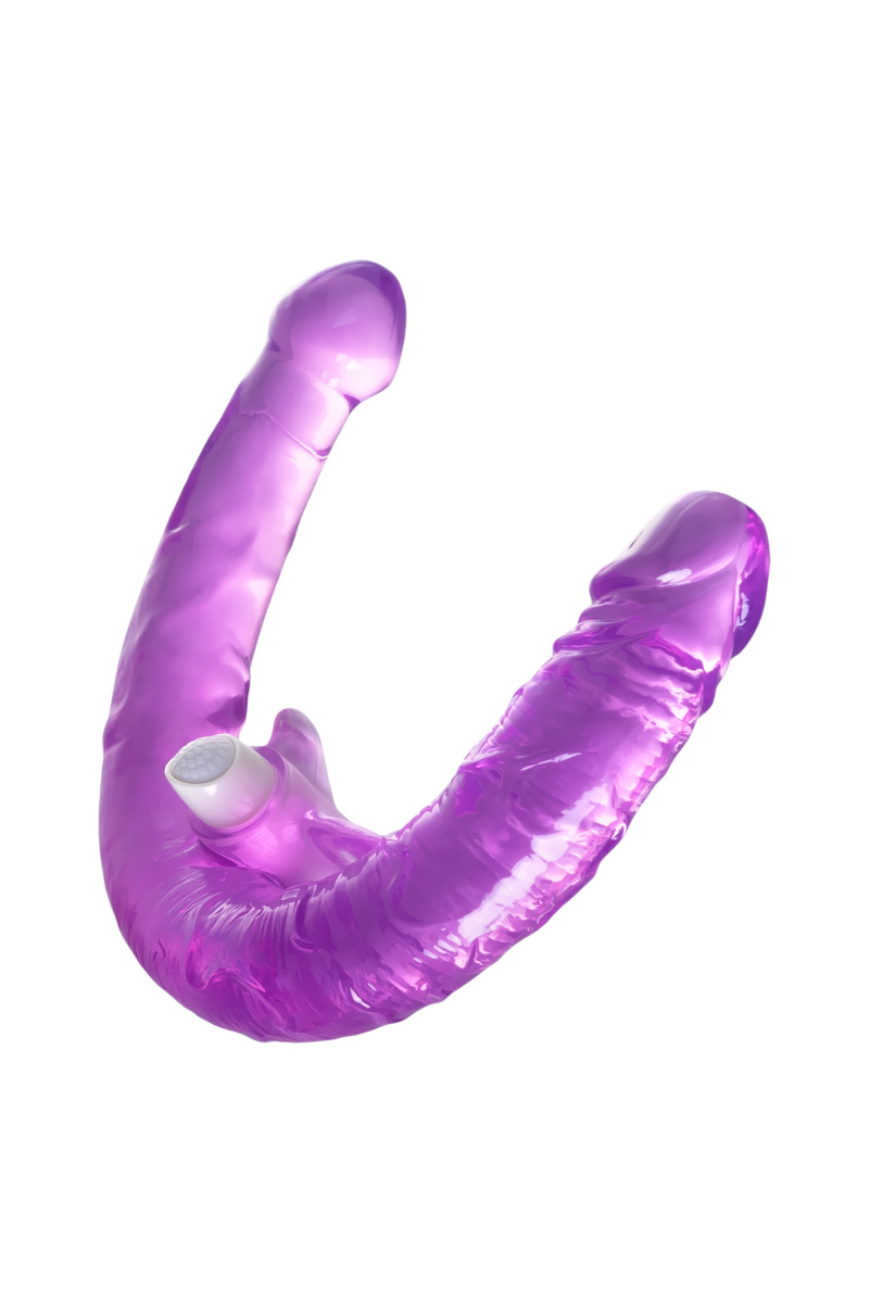 Фаллоимитатор двусторонний с вибропулей TOYFA Double Dildo with Vibro Bullet, TPR, фиолетовый, 35 см в магазине ESEXTOYS