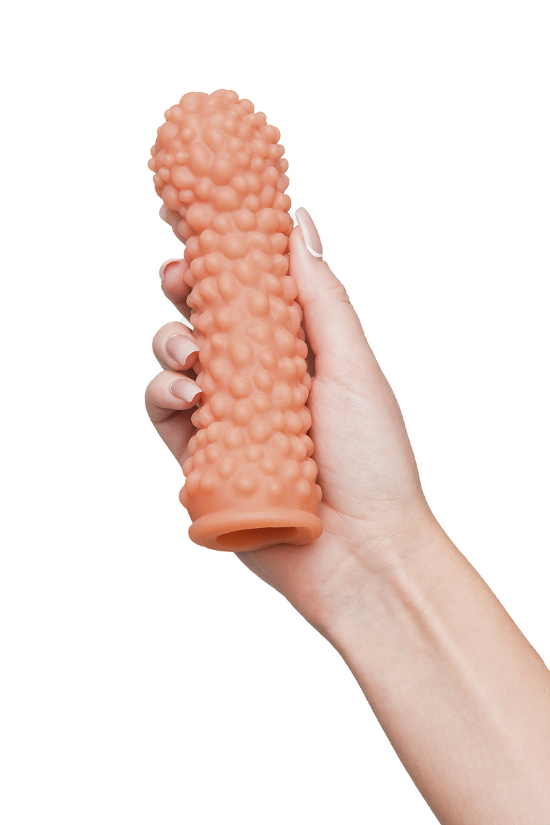 Насадка KOKOS с дополнительной стимуляцией, реалистичная, TPE, телесная, 16.5 см в магазине ESEXTOYS