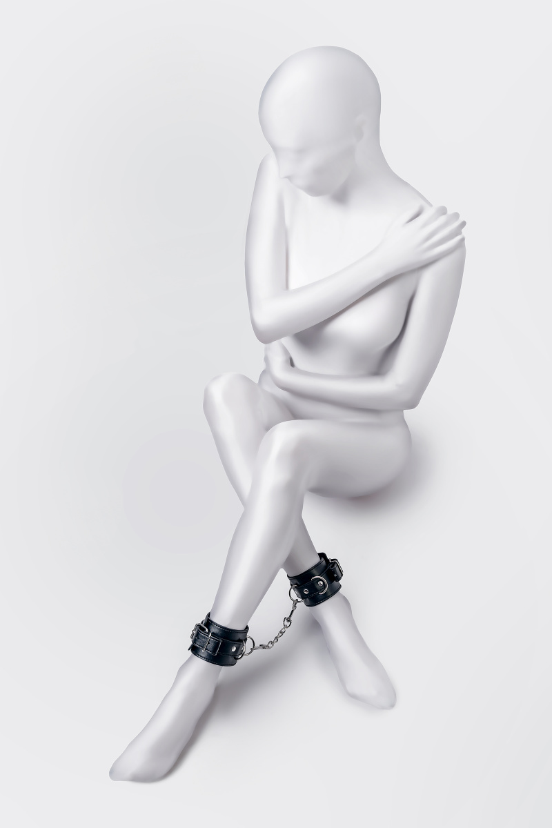 Поножи Anonymo #0153, PU кожа, черные, 26,5 см в магазине ESEXTOYS