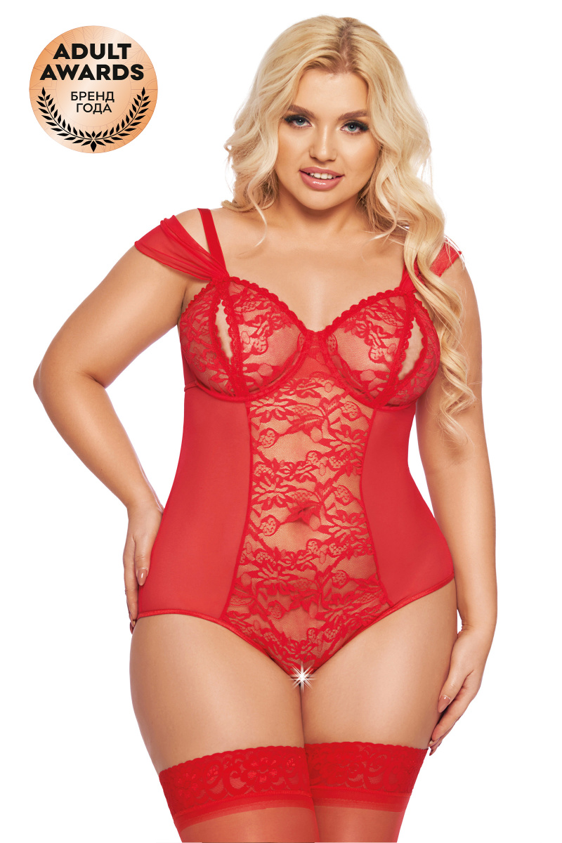 Боди SoftLine Collection Dora, красный, XXL в магазине ESEXTOYS
