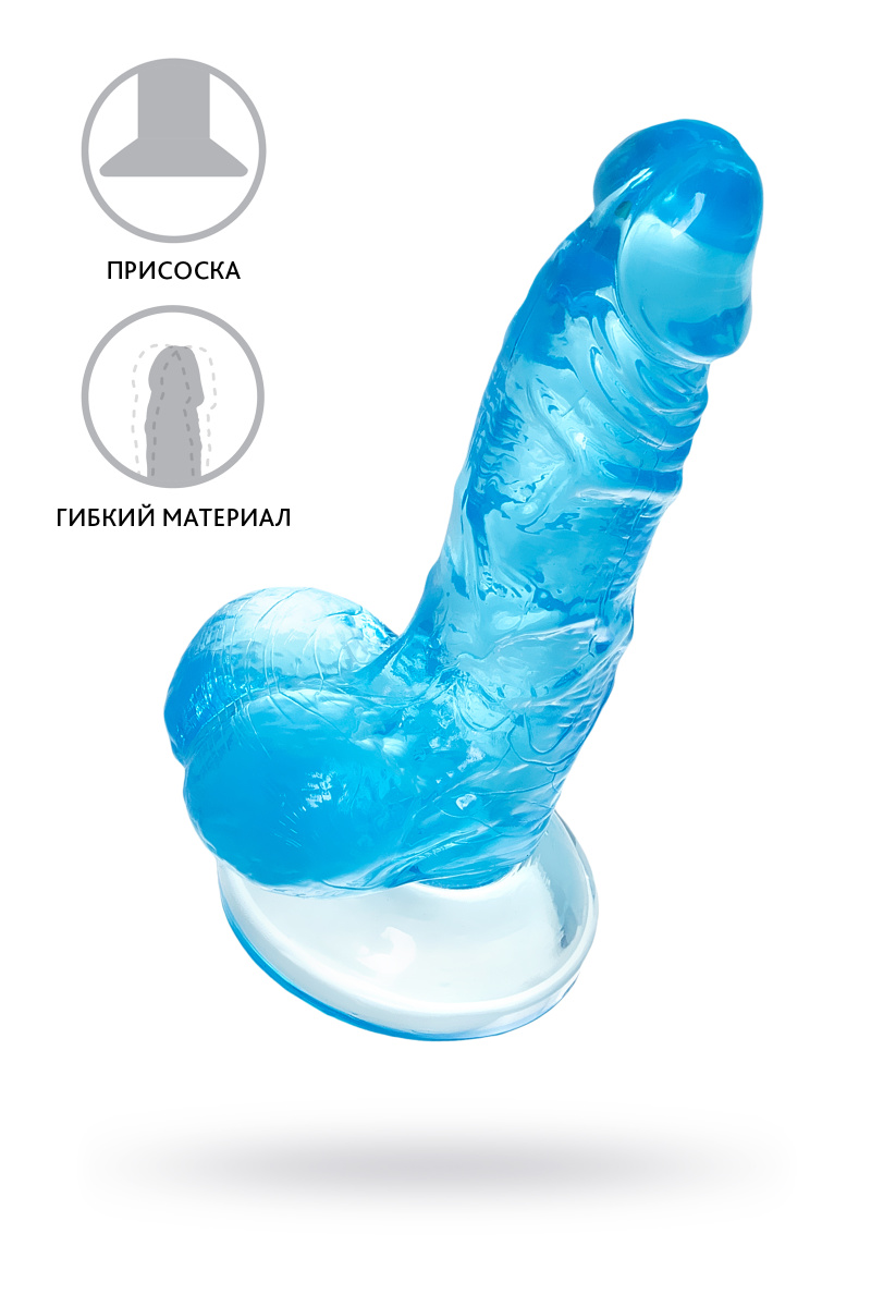 Реалистичный фаллоимитатор A-Toys by TOYFA Indy, TPE, голубой, 15,8 см в магазине ESEXTOYS