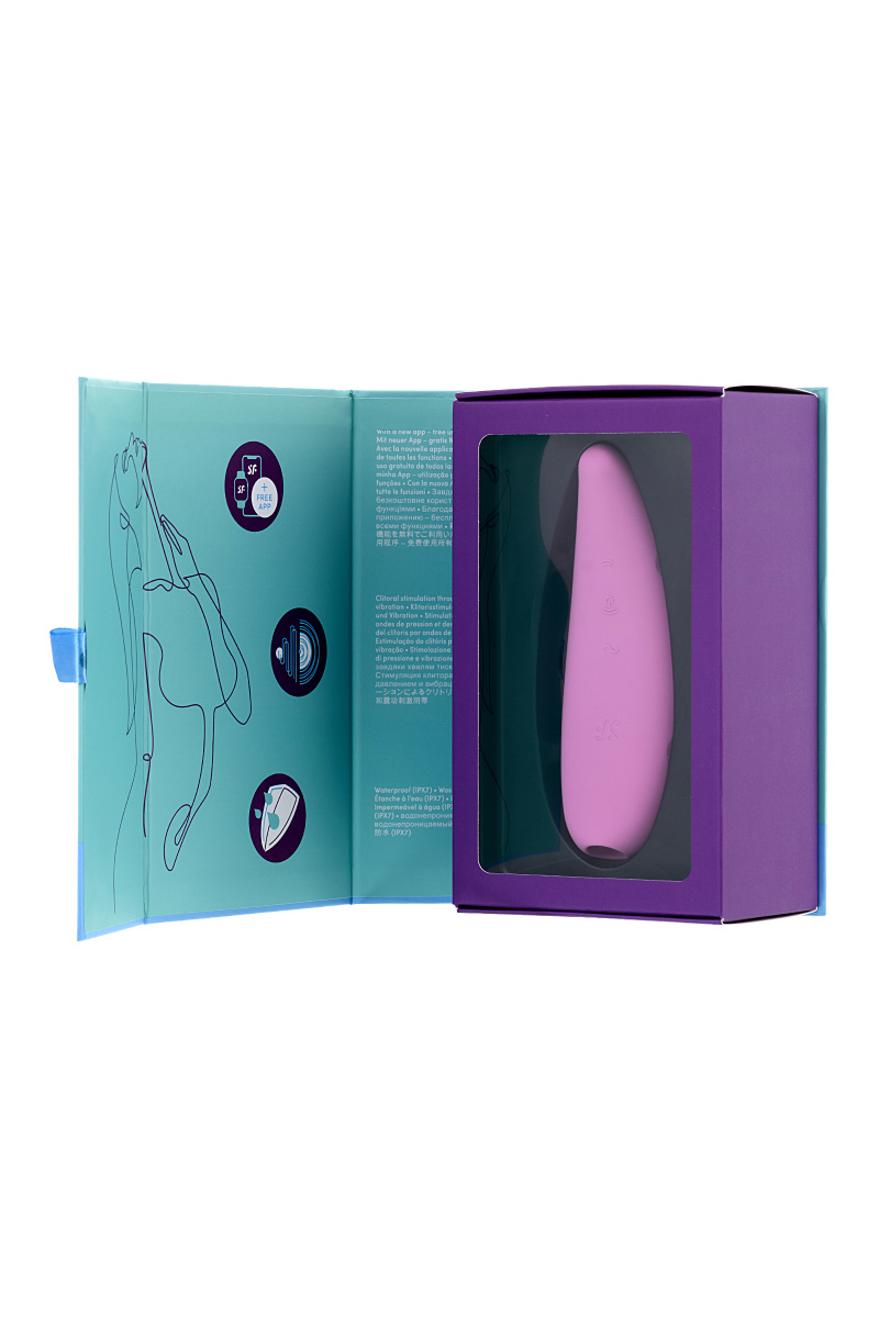 Вакуум-волновой бесконтактный стимулятор клитора Satisfyer Curvy 3+, силикон, розовый, 14,5 см. в магазине ESEXTOYS