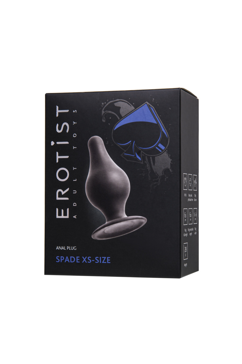 Анальная втулка Erotist Spade XS, сайлекспан, чёрный, 6,5 см в магазине ESEXTOYS