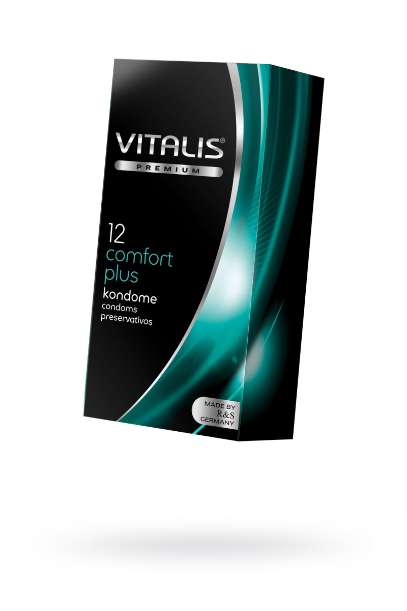Презервативы Vitalis, premium, comfort plus, анатомичные, 18 см, 5,3 см, 12 шт. в магазине ESEXTOYS