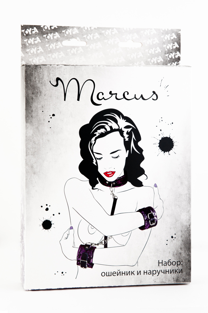 Кружевной набор TOYFA Marcus (ошейник и наручники), розовый в магазине ESEXTOYS