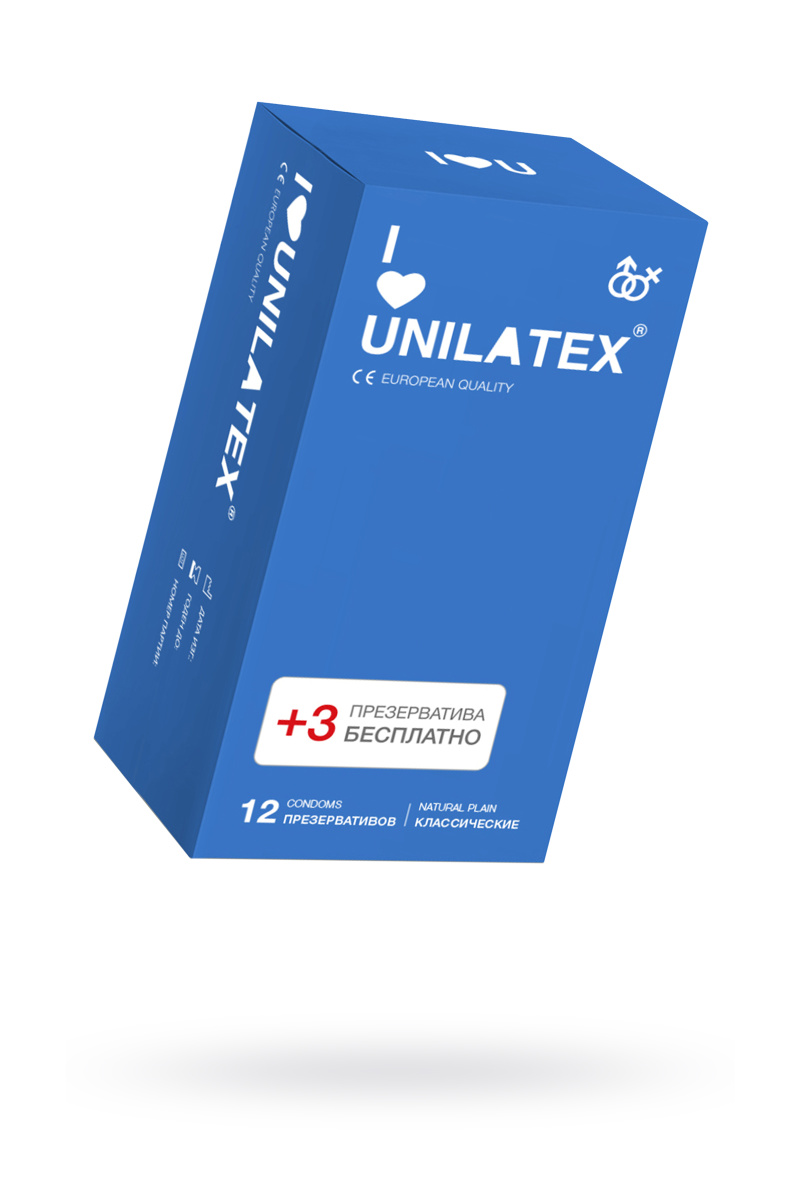 Презервативы Unilatex, natural plain, гладкие, классические, 19 см, 5,4 см, 15 шт. в магазине ESEXTOYS