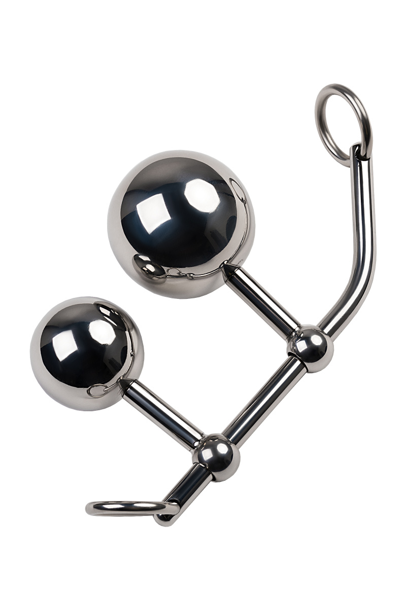 Стринги TOYFA Metal с двумя шарами, серебряные в магазине ESEXTOYS