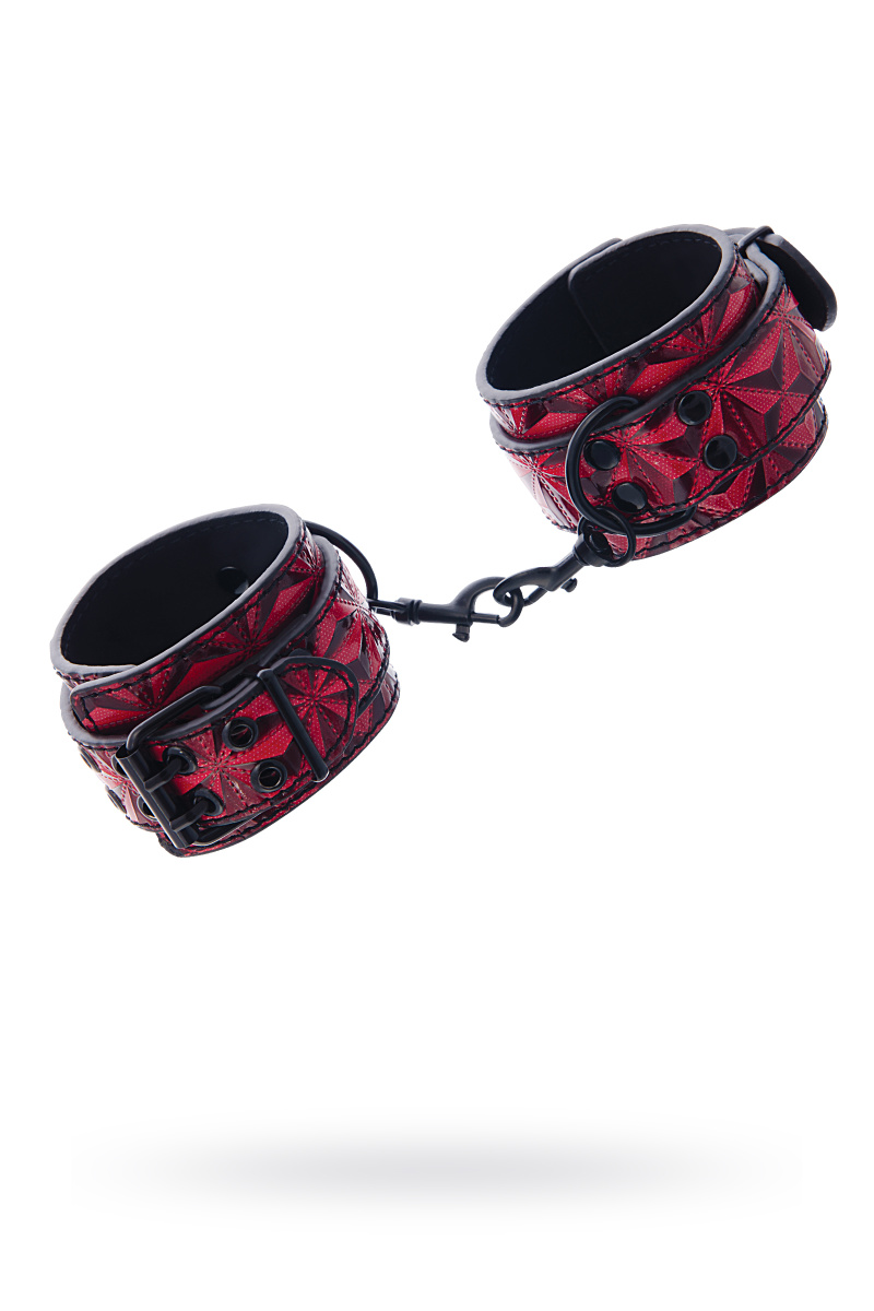 Наручники TOYFA Theatre из материала с 3d эффектом, красные, 27 см. в магазине ESEXTOYS