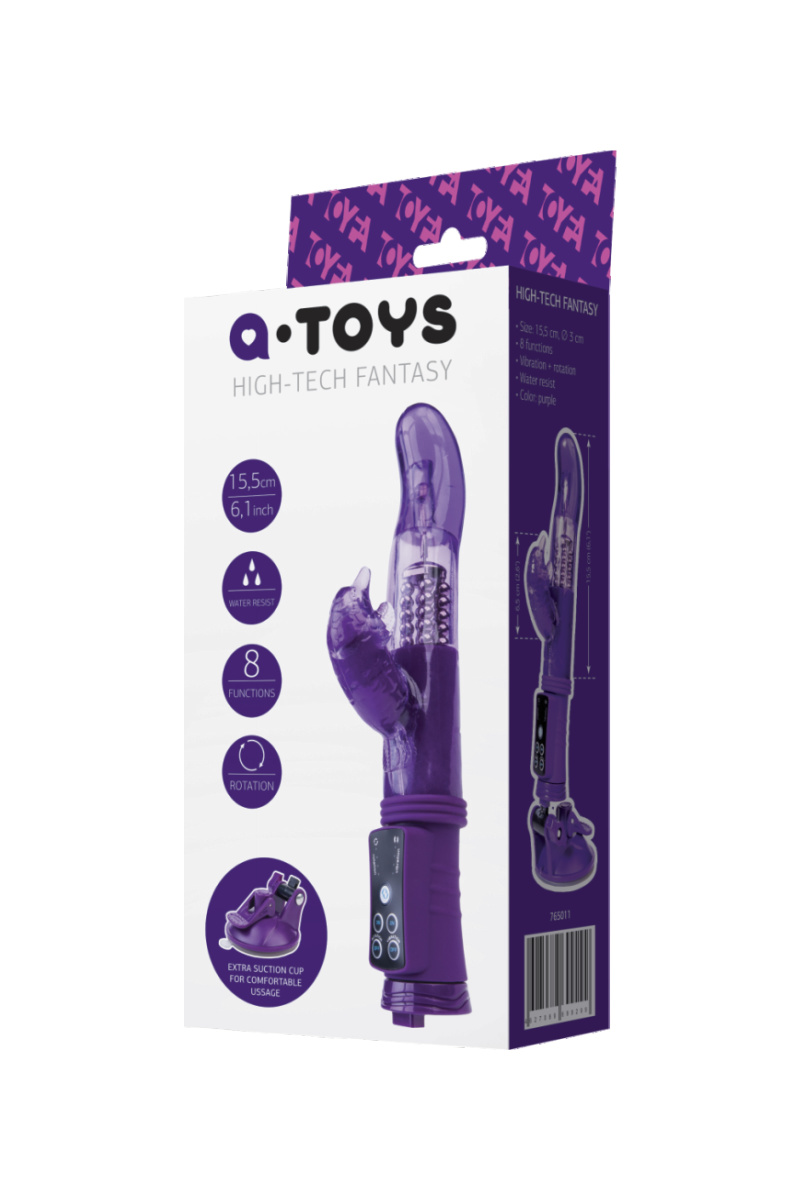 Вибратор с клиторальным стимулятором TOYFA A-Toys, TPR, фиолетовый, 22,5 см в магазине ESEXTOYS