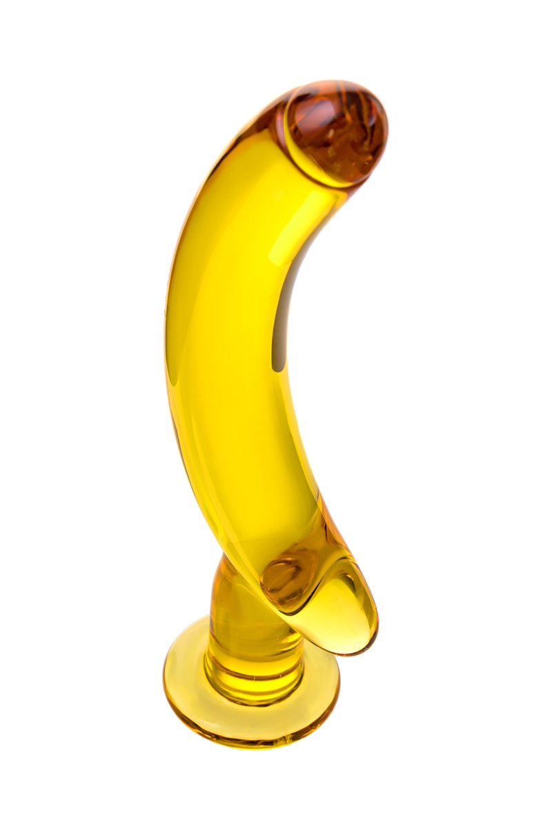 Нереалистичный фаллоимитатор Sexus Glass, стекло, желтый, 17,5 см в магазине ESEXTOYS