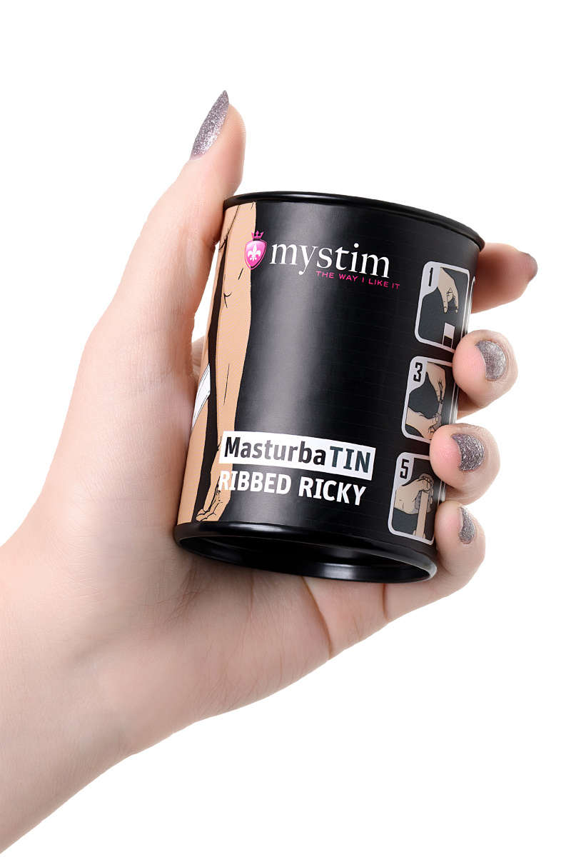 Мастурбатор MasturbaTIN Ribbed Ricky, TPE, белый,4.5 см в магазине ESEXTOYS