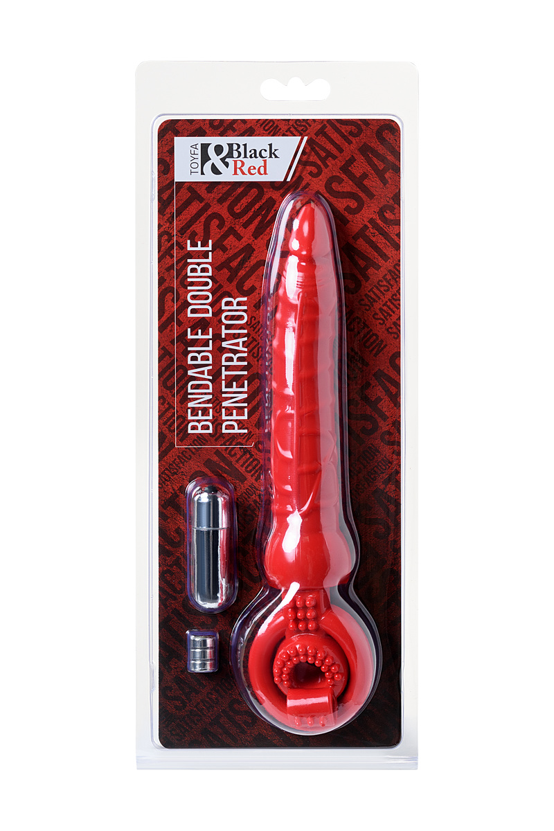 Насадка на пенис Black & Red by TOYFA с вибрацией, силикон, красный, 24 см в магазине ESEXTOYS