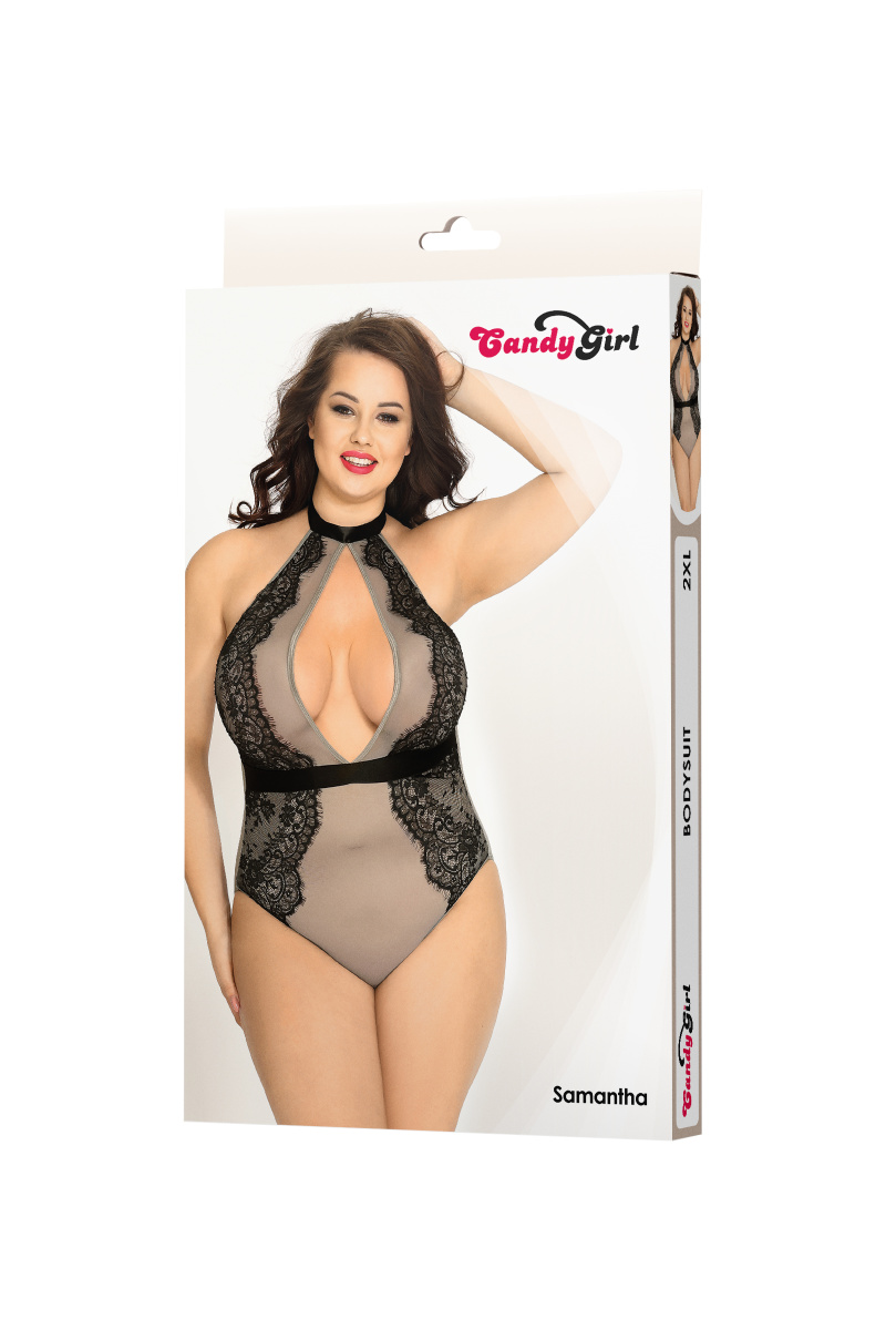 Боди Candy Girl Samantha, серое, 2XL в магазине ESEXTOYS