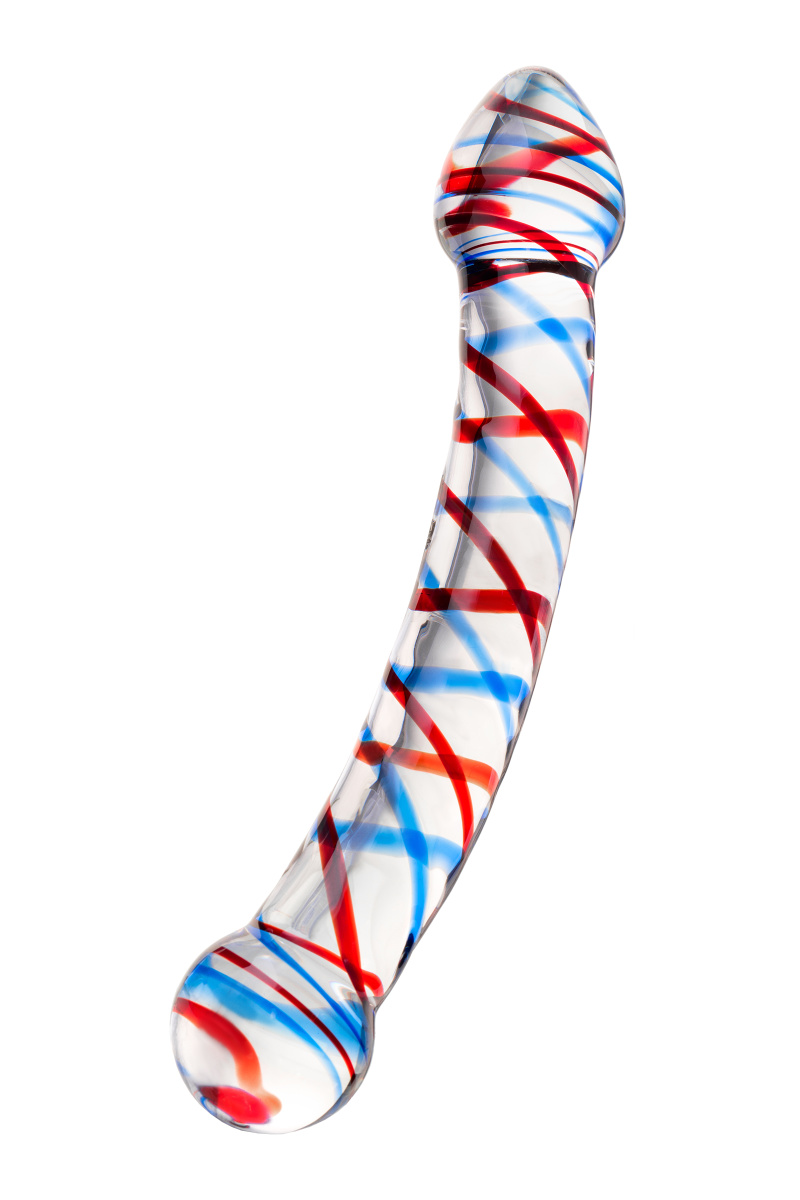 Двусторонний фаллоимитатор Sexus Glass, стекло, прозрачный, 21 см в магазине ESEXTOYS