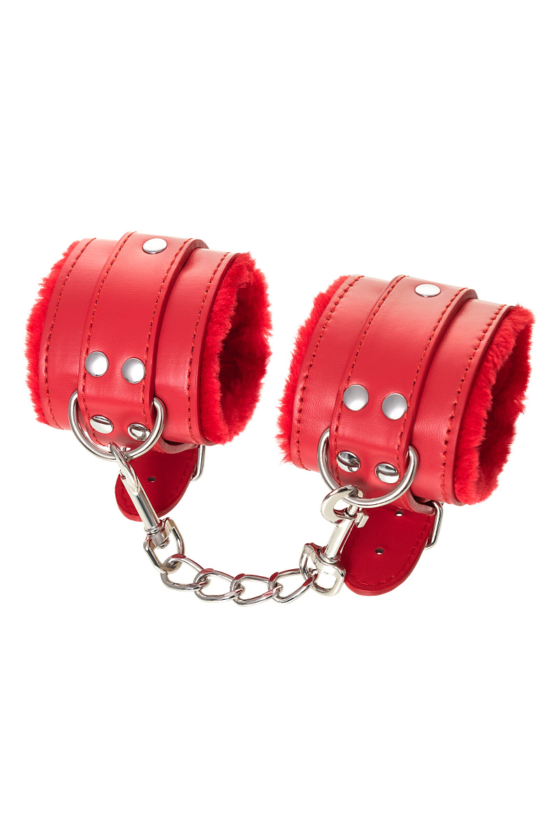 Наручники Anonymo #0105, PU кожа, красные, 27 см в магазине ESEXTOYS