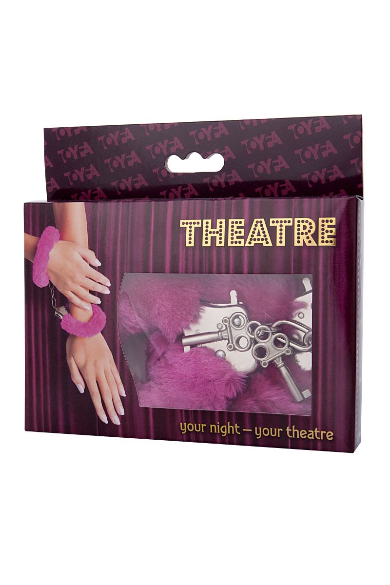 Наручники TOYFA Theatre, меховые, розовые, 28 см. в магазине ESEXTOYS