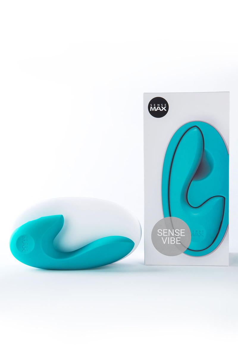 Нереалистичный вибратор Sense Max, силикон, голубой, 16 см в магазине ESEXTOYS