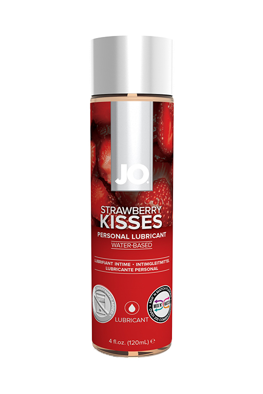 Вкусовой лубрикант "Клубника" /  JO Flavored Strawberry Kiss 4 oz - 120 мл. в магазине ESEXTOYS