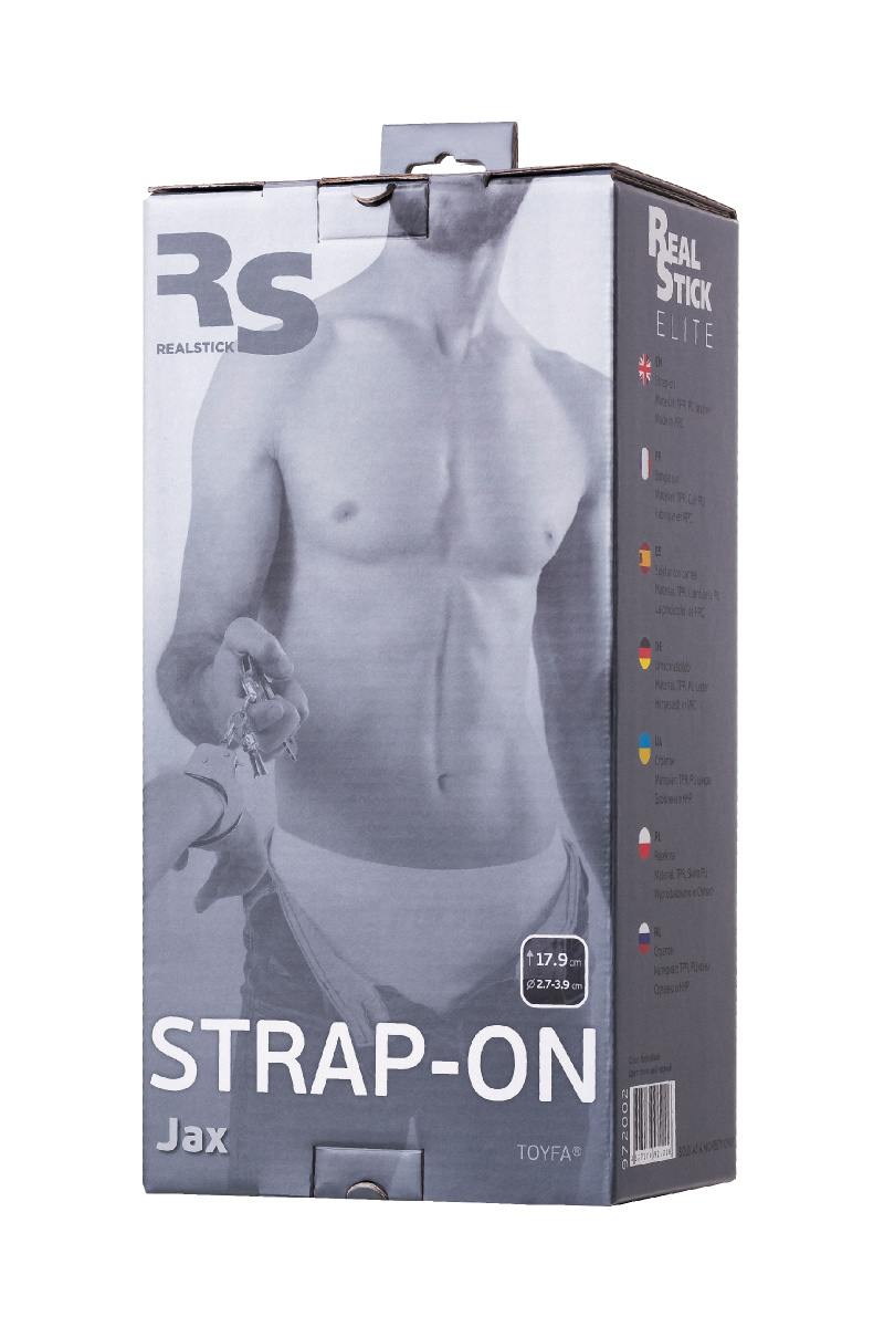 Страпон на креплении TOYFA RealStick Strap-On Jax, TPR, телесный, 17,9 см в магазине ESEXTOYS