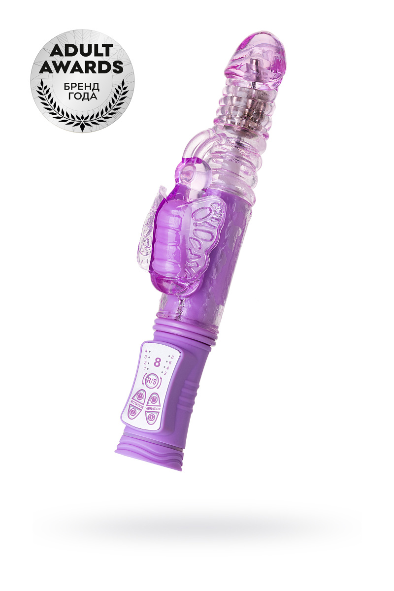 Вибратор с клиторальным стимулятором TOYFA  A-Toys Serk High-Tech fantasy, TPE, фиолетовый, 24,5 см в магазине ESEXTOYS