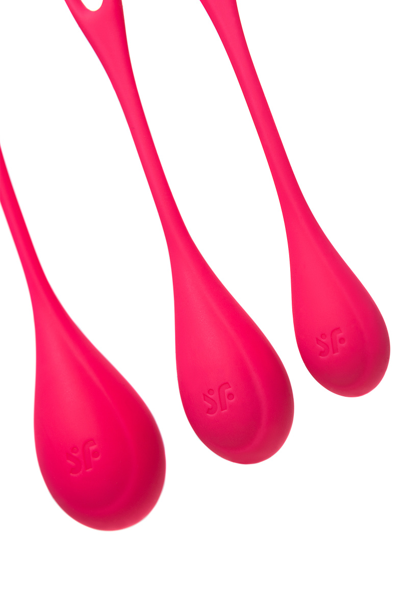 Набор вагинальных шариков Satisfyer YONI, силикон, красный, Ø 2 см. в магазине ESEXTOYS