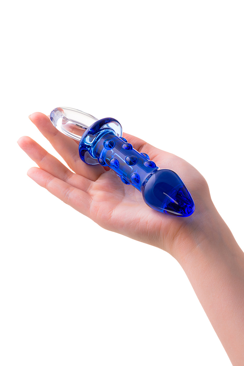 Анальная втулка Sexus Glass, стекло, синяя, 16 см, Ø 3,5 см в магазине ESEXTOYS