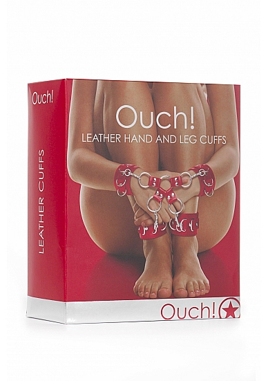 Крестообразные наручники (оковы, фиксаторы) для рук и ног Leather Hand And Legcuffs Ouch! в магазине ESEXTOYS