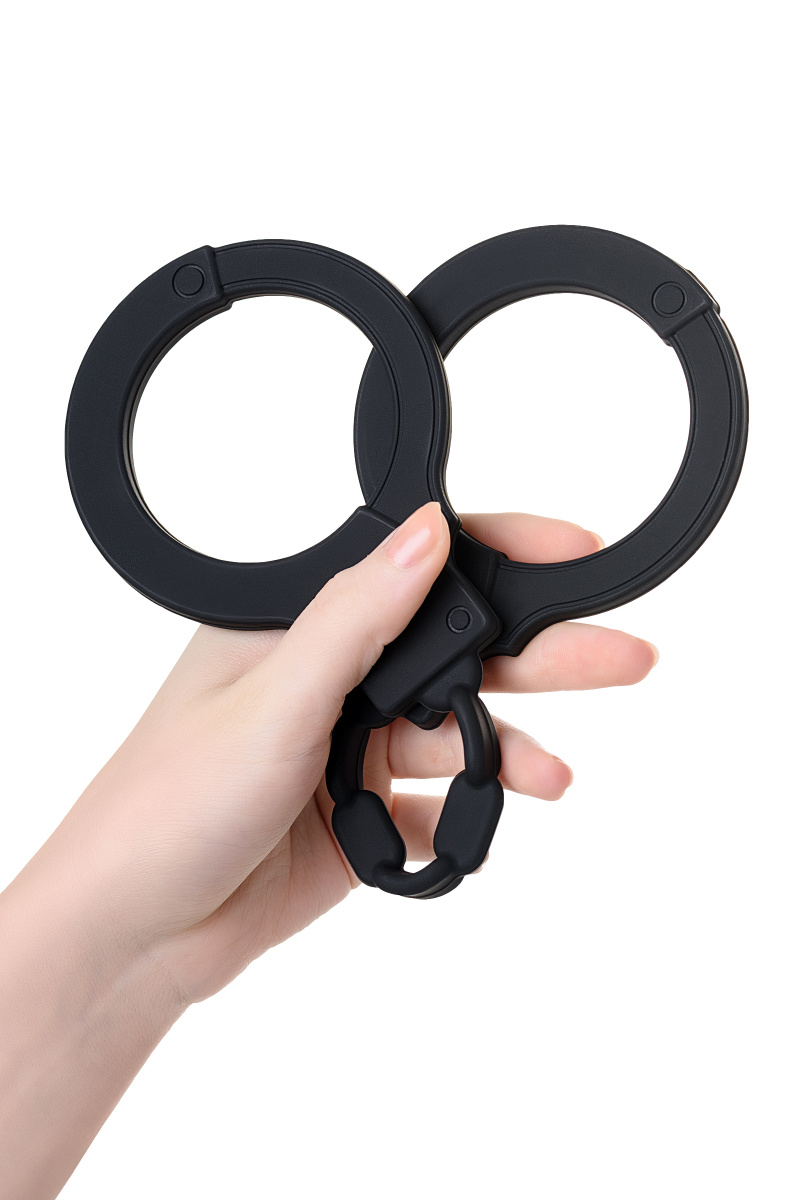 Силиконовые наручники A-Toys by TOYFA, силикон, черные, 33 см в магазине ESEXTOYS