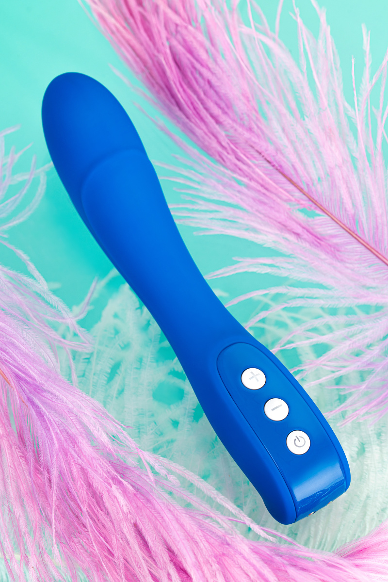Нереалистичный вибратор L'EROINA by TOYFA Blury, силикон, синий, 18,5 см, Ø 3,4 в магазине ESEXTOYS