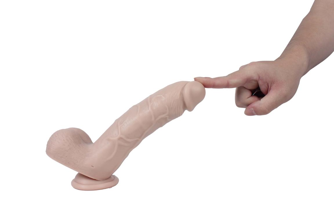 Реалистичный фаллоимитатор REAL с мошонкой на присоске, silicone, 17x4,5 см. в магазине ESEXTOYS
