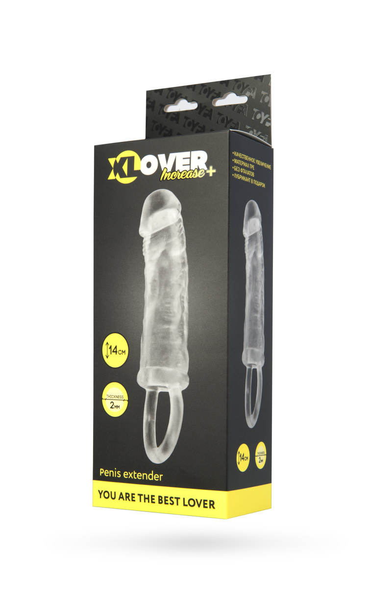 Насадка ToyFa XLover Increase+ для увеличения размера, с кольцом,  TPE, прозрачная, 14 см в магазине ESEXTOYS