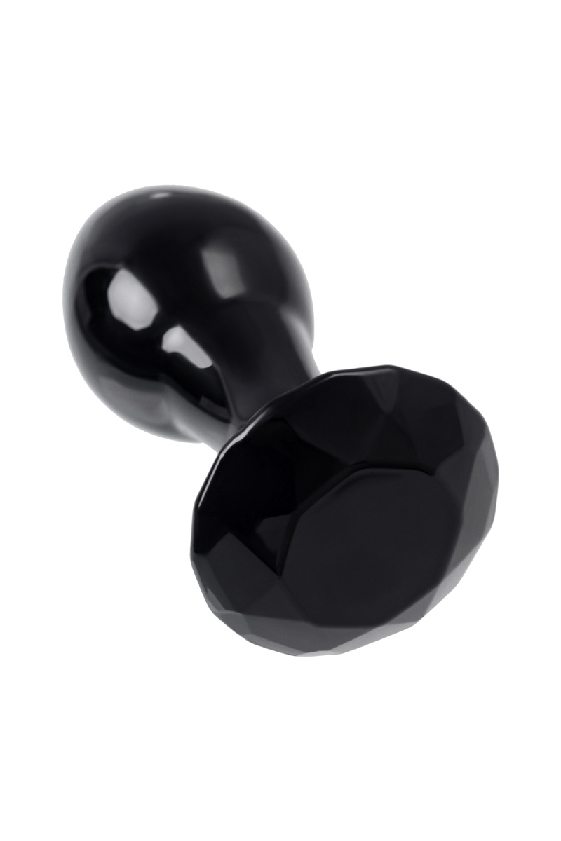 Анальная втулка Sexus Glass, стекло, черная, 8,5 см в магазине ESEXTOYS
