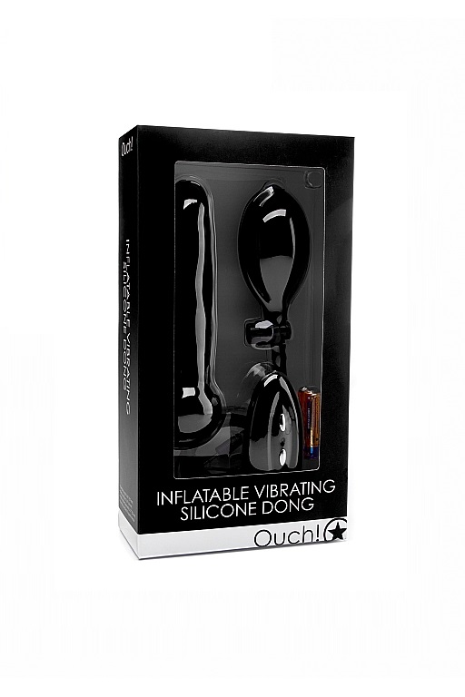 Надувной вибрационный фаллоимитатор Inflatable Vibrating Silicone Dong в магазине ESEXTOYS