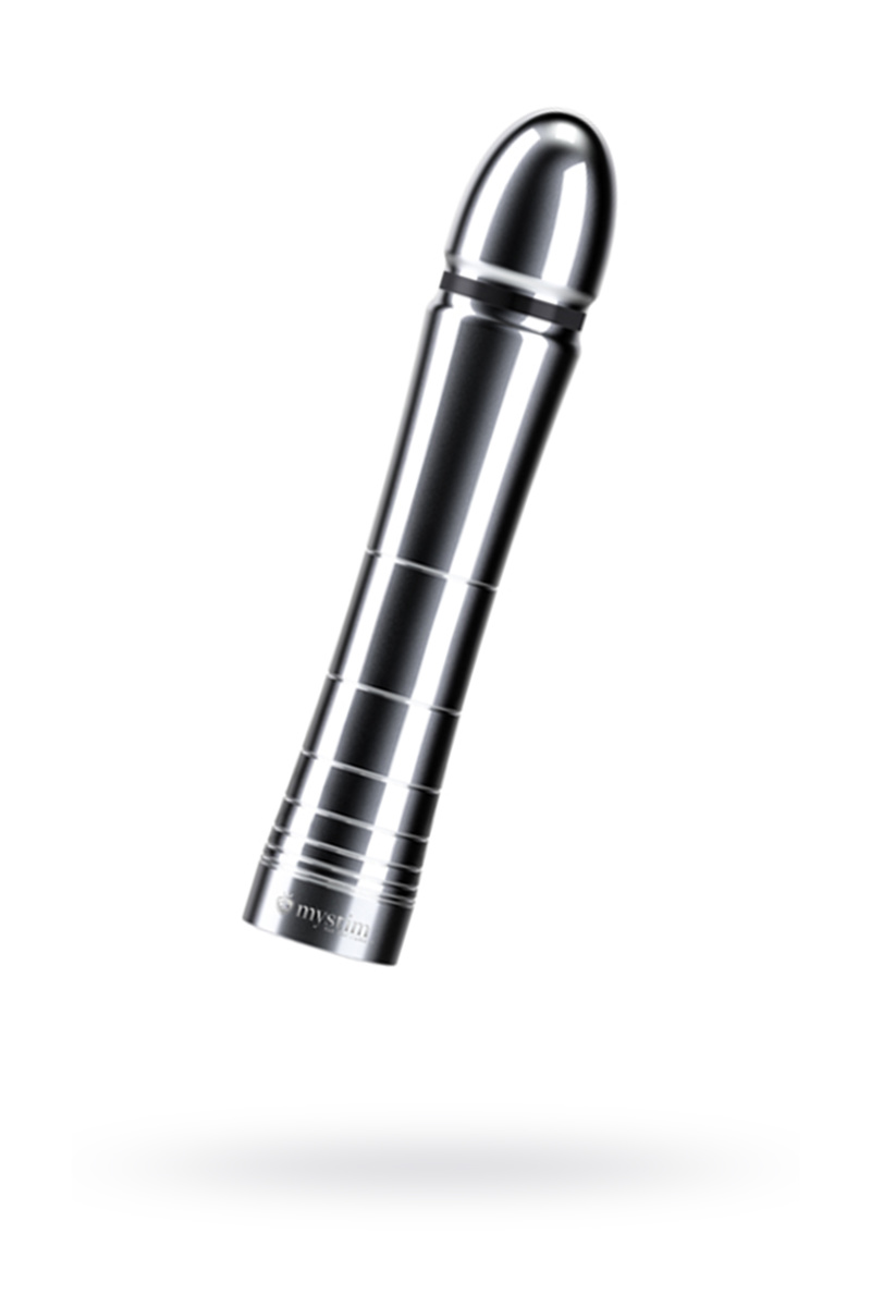 Фаллоимитатор Mystim Glossy Glen, электростимуляция, хирургическая сталь, серебряный, 14 см в магазине ESEXTOYS