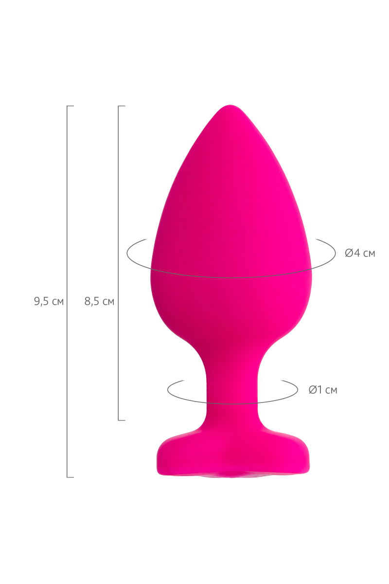 Анальная втулка ToDo by Toyfa Diamond Heart, силикон, розовая, 9,5 см, Ø 4 см в магазине ESEXTOYS