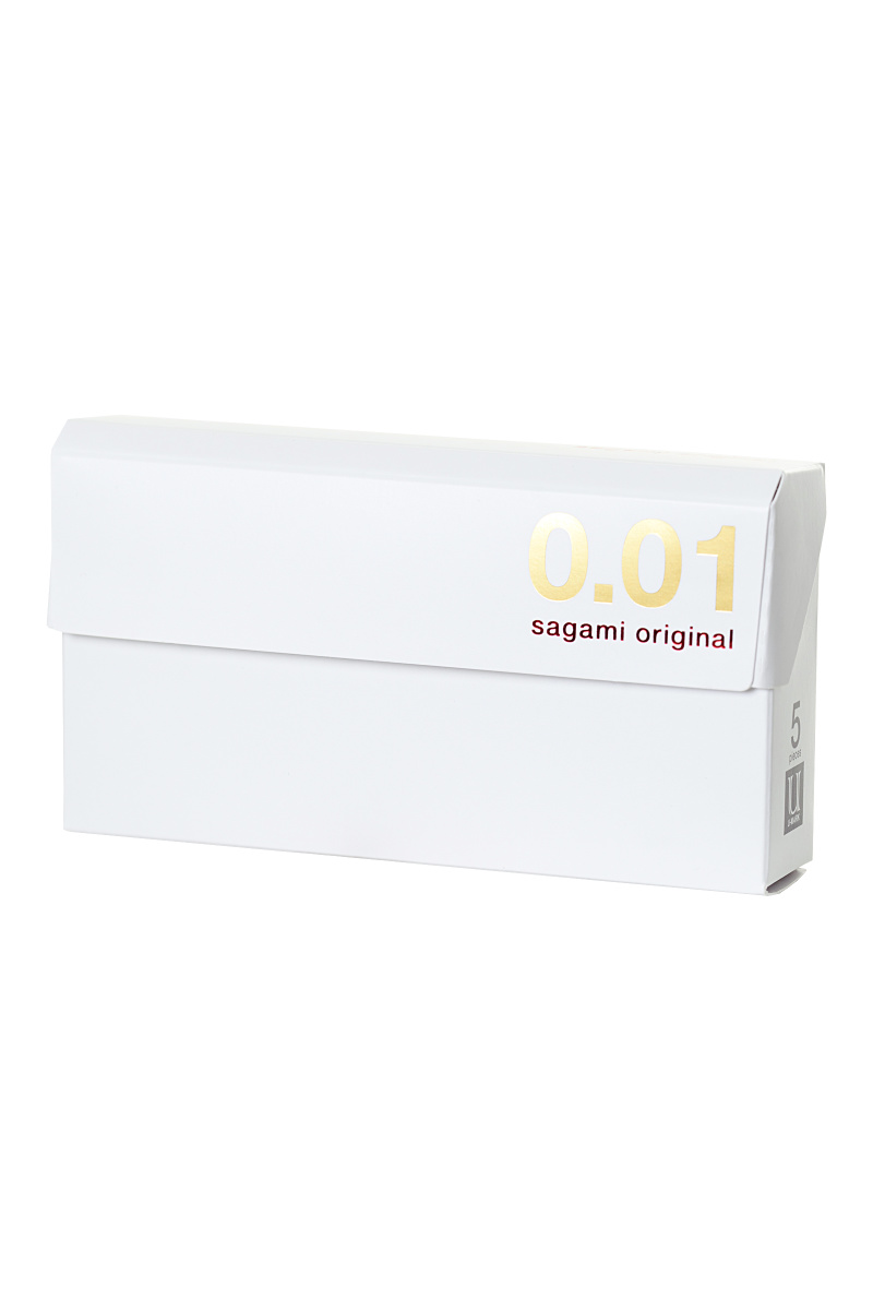 Презервативы Sagami, original 0.01, полиуретан, 17 см, 5,5 см, 5 шт. в магазине ESEXTOYS