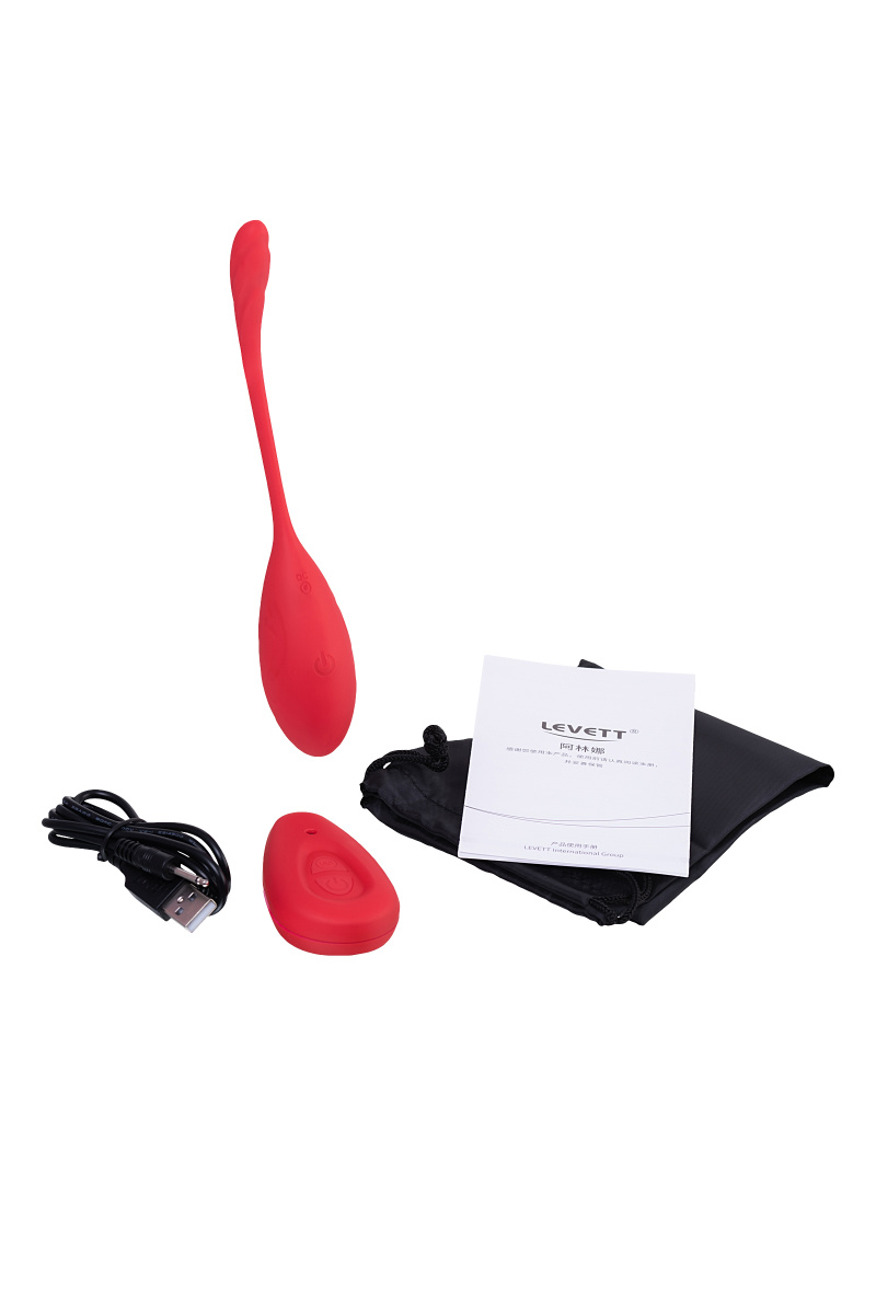 Виброяйцо Levett Alina, силикон, красное, 18 см в магазине ESEXTOYS
