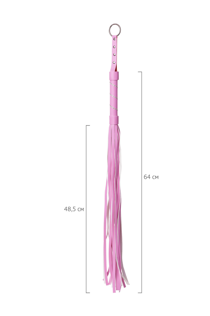 Флоггер Anonymo #0006, PU кожа, розовый, 64 см в магазине ESEXTOYS