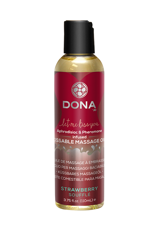 Массажное масло для поцелуев с феромонами "Клубничное суфле" / Kissable Massage Oil - 110 мл. в магазине ESEXTOYS