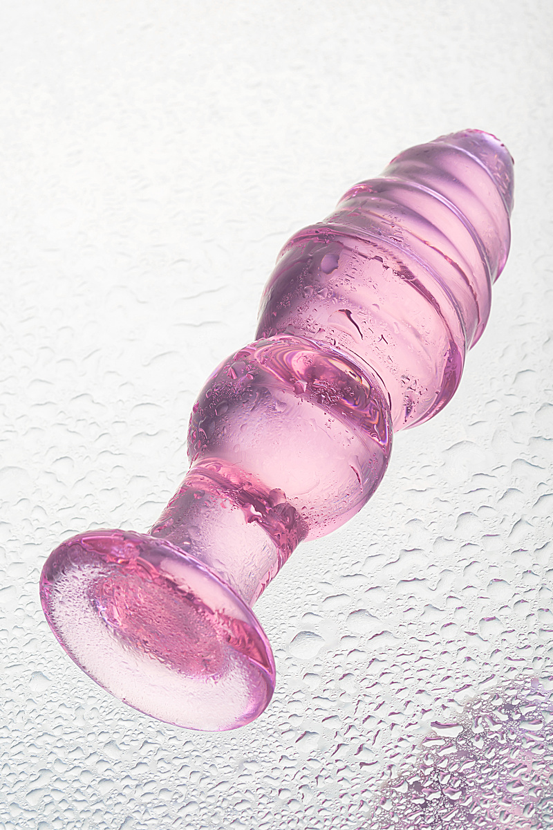 Анальная втулка Sexus Glass, стекло, розовая, 13,5 см, Ø 4 см в магазине ESEXTOYS